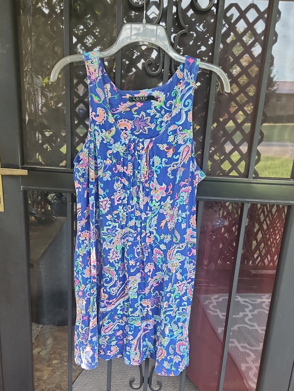 Ralph Lauren Blue Floral Paisley Sleeveless Nightdress